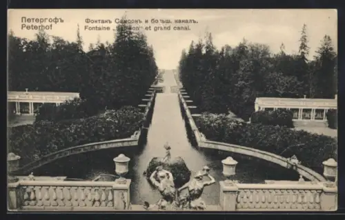 AK Peterhof, Fontaine `Samson` et grand canal