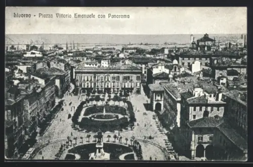 AK Livorno, Piazza Vittorio Emanuele con Panorama
