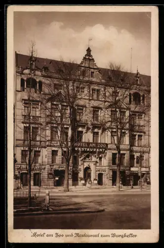 AK Berlin-Charlottenburg, Hotel am Zoo und Restaurant Burgkeller