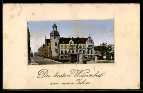 AK Glauchau, Strassenpartie vor dem Postamt