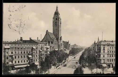 AK Berlin-Charlottenburg, Blick auf das Rathaus
