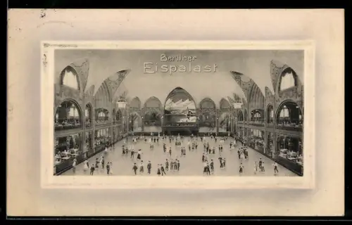 AK Berlin-Schöneberg, Berliner Eispalast, Besucher beim Schlittschuhfahren