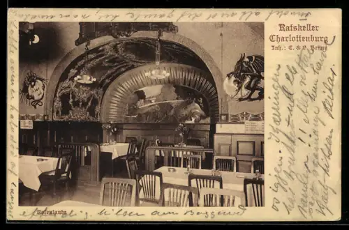AK Berlin-Charlottenburg, Gasthaus Rathskeller, Rosenlaube