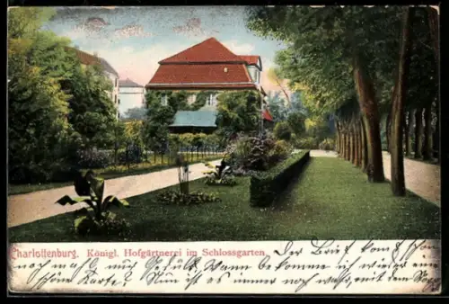AK Berlin-Charlottenburg, Königliche Hofgärtnerei im Schlossgarten