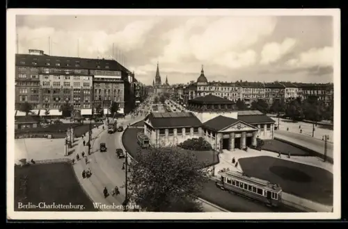 AK Berlin-Schöneberg, Wittenbergplatz mit Strassenbahn