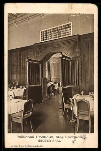 AK Berlin-Charlottenburg, Restaurant Weinhaus Trarbach, Kantstrasse 8, Gelber Saal