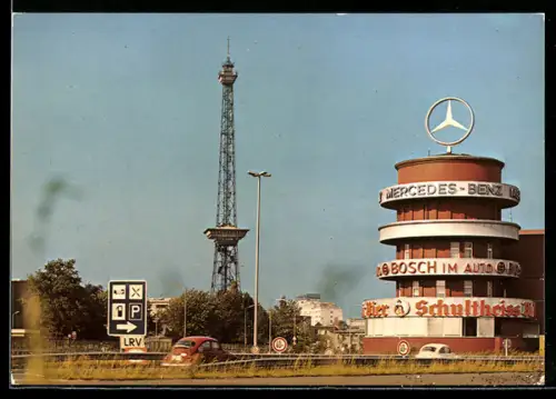 AK Berlin-Charlottenburg, Funkturm, Mercedes-Benz-Turm