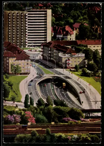 AK Berlin, Halensee, Blick auf die Einfahrt der Schnellstrasse