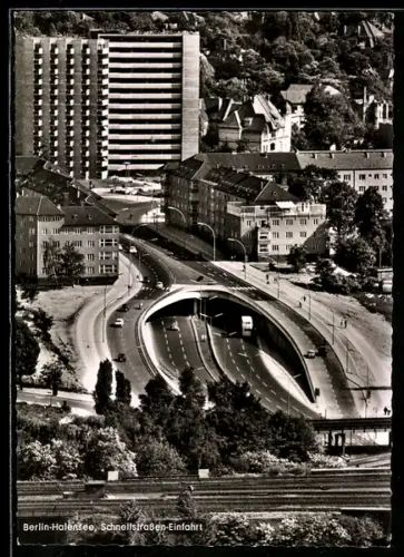AK Berlin-Halensee, Blick auf die Schnellstrassen-Einfahrt