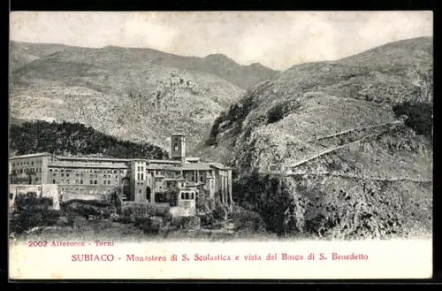 AK Subiaco, Monastero di S. Scolastica e vista del Bosco di S. Benedetto