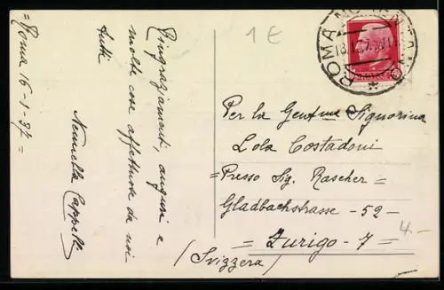 AK Roma, Palazzo Farnese, Pferdekutsche