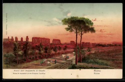 Künstler-AK Roma, Avanzi dell`Acquedotto di Claudio