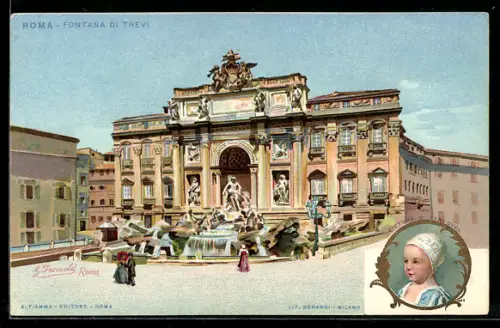 Lithographie Roma, Fontana di Trevi