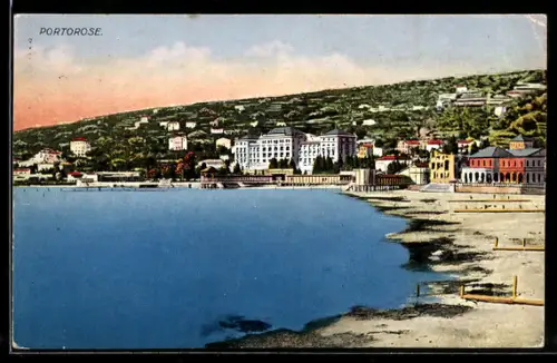 AK Portorose, Teilansicht mit Strand