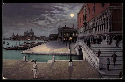 AK Venezia, Riva degli Schiavoni e Sta. Maria della Salute, Gondeln