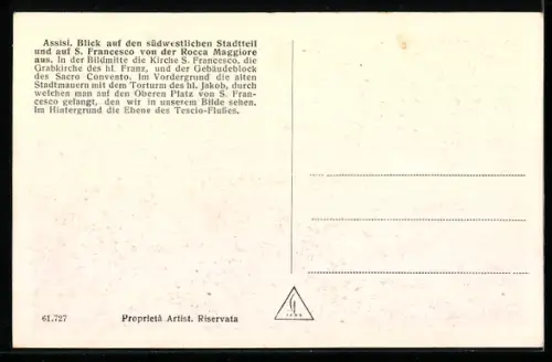 AK Assisi, Veduta dalla Rocca Maggiore