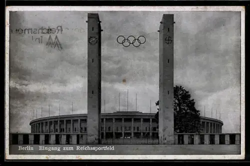 AK Berlin, Eingang zum Reichssportfeld, Olympia 1936