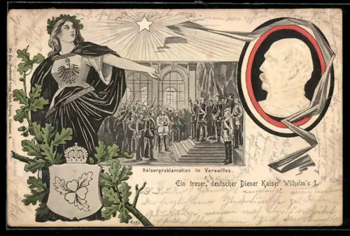 AK Fürst Bismarck, Germania, Kaiserproklamation in Versailles