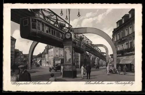 AK Wuppertal-Vohwinkel, Schwebebahn am Kaiserplatz
