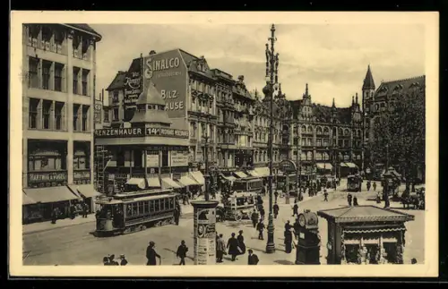 AK Berlin, Verkehr auf dem Spittelmarkt, Strassenbahn