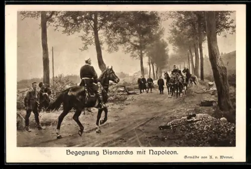 AK Begegnuns Bismarcks mit Napoleon