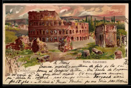 Künstler-AK Raffaele Carloforti: Rom, Sicht auf das Colosseum