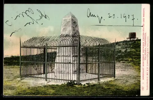 AK Tia Juana, CA, Boundary Monument between United States and Mexico