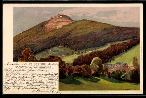 Künstler-AK C.E.Morgenstern: Schreiberhau, Hochstein mit Weissbachtal