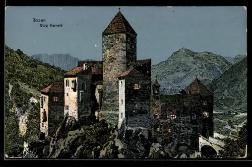 Künstler-AK Bozen, Burg Karneid