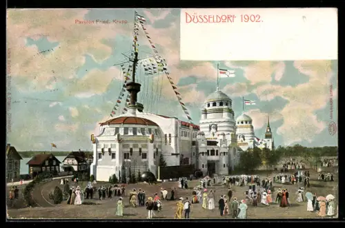 AK Düsseldorf, Industrie- und Gewerbe-Ausstellung 1902, Pavillon Fried. Krupp