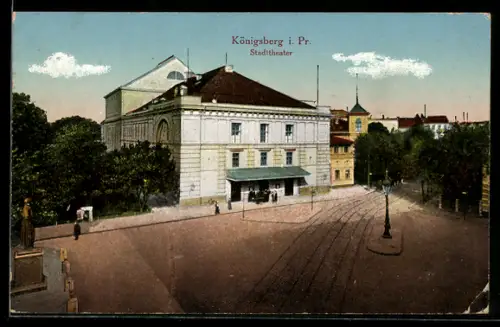 AK Königsberg, Blick auf das Stadttheater