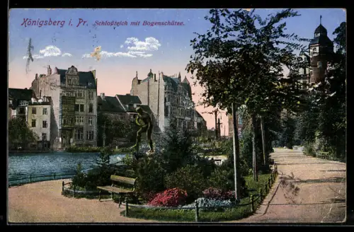 AK Königsberg, Bogenschütze am Schlossteich