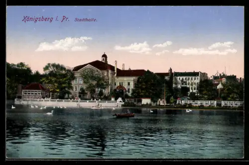 AK Königsberg i. Pr., Blick auf Stadthalle