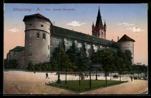 AK Königsberg, Westseite vom Schloss