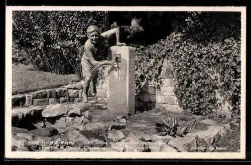AK Mons, Jardin du Mayeur, Fontaine du Ropieur