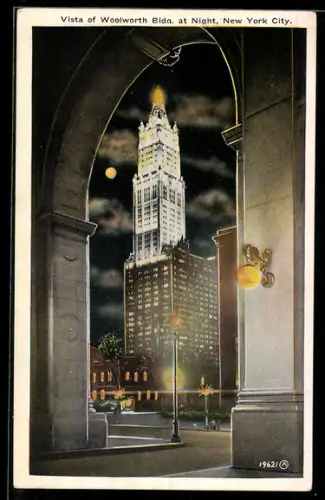 AK New York City, NYC, Vista of the Woolworth Building