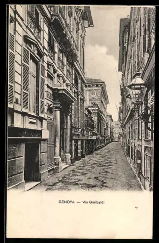 AK Genova, Via Garibaldi, Strassenpartie