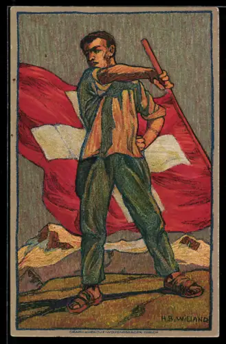 AK Schweizer Bundesfeier 1912, für das Rote Kreuz