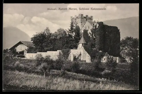 AK Meran, Blick auf Schloss Katzenstein