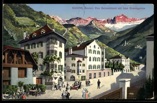 AK Bozen, Batzenhäusl mit Rosengarten