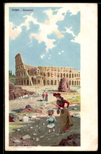 AK Roma-Rom, Colosseo, Partie am Kolosseum