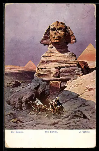 Künstler-AK Gizeh, Die Sphinx