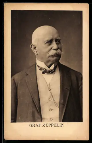 AK Graf Zeppelin mit Schnurrbart