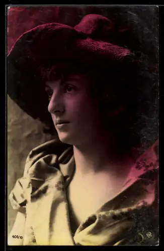 Foto-AK NPG Nr. 406 /10: Mädchen mit Hut