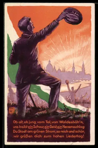 AK Dresden, 1. Sächsisches Sängerbundes-Fest, Ortsansicht