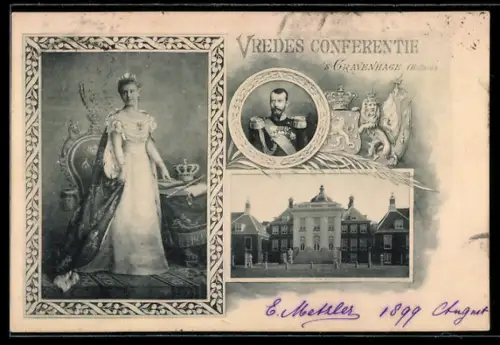 AK s`-Gravenhage, Vredes Conferentie, Zar Nikolaus II. von Russland in Uniform
