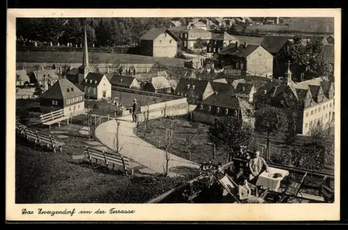 AK Lehesten, Das Zwergendorf von der Terrasse