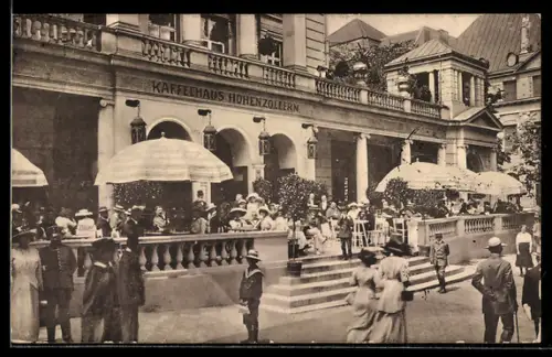 AK Posen, Kaffeehaus Hohenzollern, Aussenbereich für Gäste