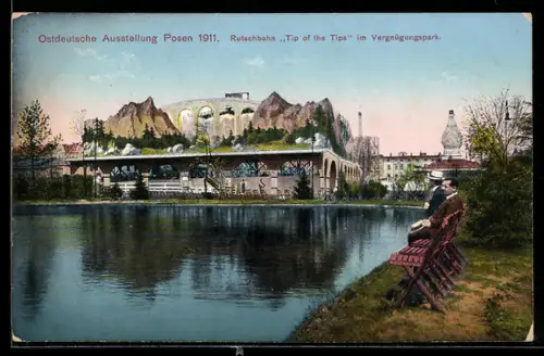 AK Posen, Ostdeutsche Ausstellung 1911, Rutschbahn im Vergnügungspark, Tip of the Tips