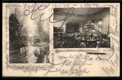 AK Berlin-Niederschönhausen, Restaurant Schloss Schönhausen, Schlosspark